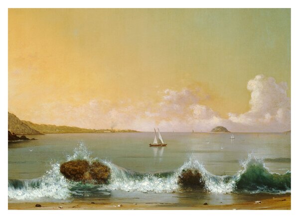 Tablou pe sticlă - Martin Johnson Heade, Rio de Janeiro Bay, reproducere (70x50 cm)