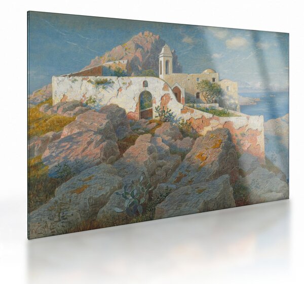 Tablou pe sticlă - William Stanley Haseltine, Santa Maria a Cetrella, Anacapri, reproducere (70x50 cm)