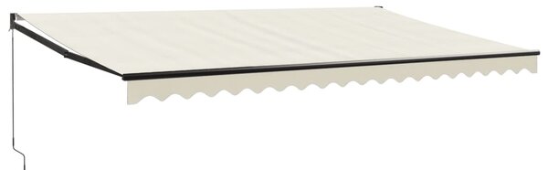 Copertină retractabilă, crem, 5x3 m, textil și aluminiu