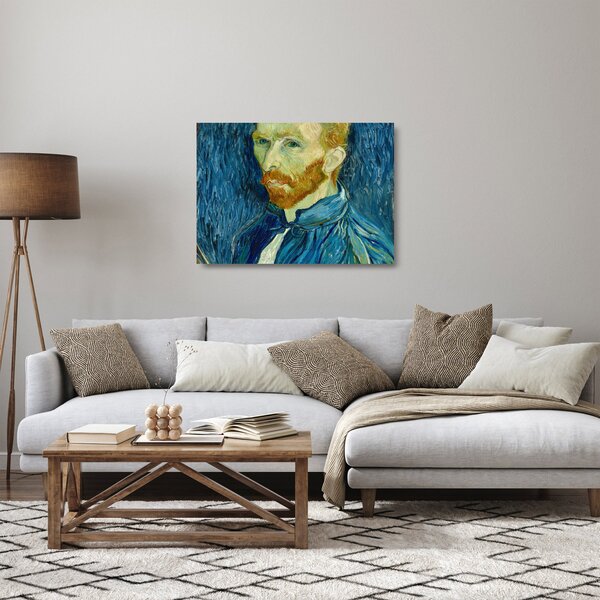 Tablou pe sticlă - Vincent van Gogh, Self-Portrait, reproducere (70x50 cm)