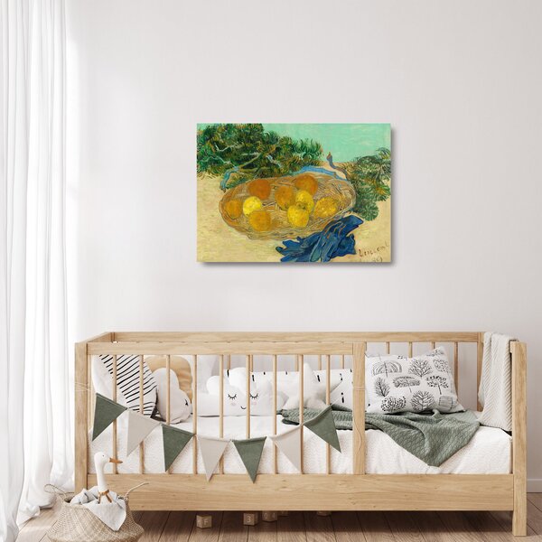 Tablou pe sticlă - Vincent van Gogh, Still Life of Oranges and Lemons with Blue Gloves, reproducere (70x50 cm)