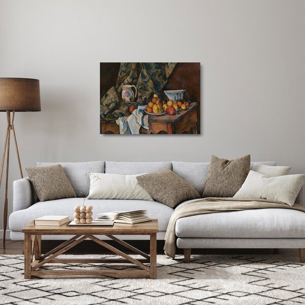 Tablou pe sticlă - Paul Cézanne, Still Life with Apples and Peaches, reproducere (70x50 cm)