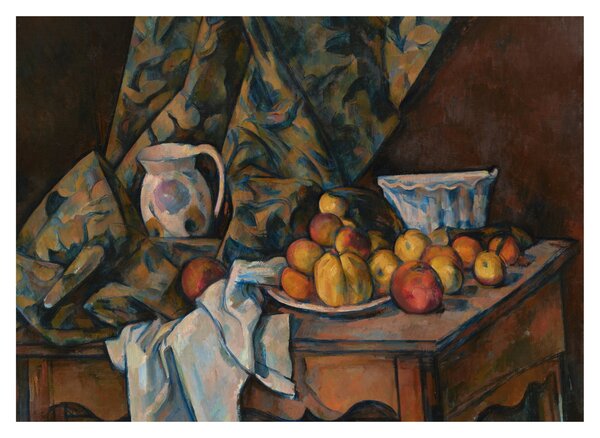 Tablou pe sticlă - Paul Cézanne, Still Life with Apples and Peaches, reproducere (70x50 cm)