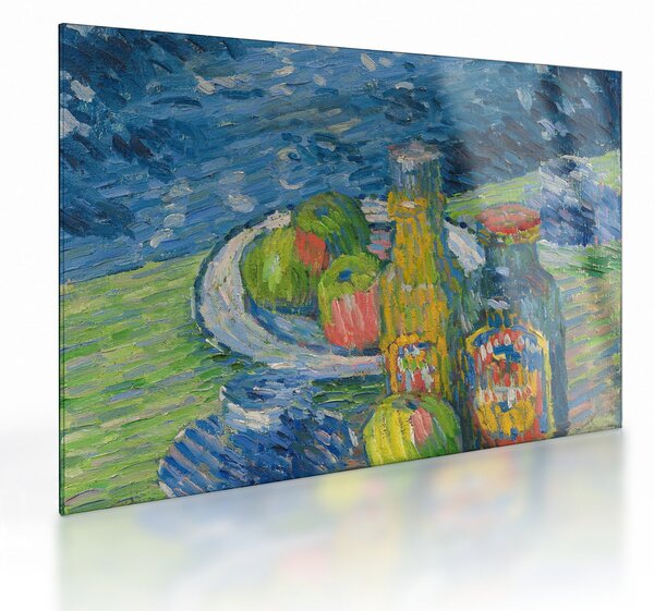 Tablou pe sticlă - Alexej von Jawlensky, Still Life with Bottles and Fruit, reproducere (70x50 cm)