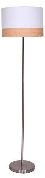Lampadar din metal/tesatura 151 cm alb/crom, 1 bec