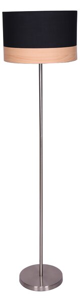 Lampadar din metal/tesatura 151 cm negru/crom, 1 bec