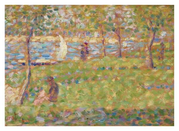 Tablou pe sticlă - Georges Seurat, Study for "La Grande Jatte", reproducere (70x50 cm)