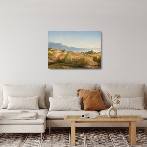 Tablou pe sticlă - Alexandre Calame, Swiss Landscape, reproducere (70x50 cm)