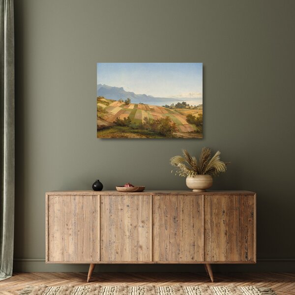 Tablou pe sticlă - Alexandre Calame, Swiss Landscape, reproducere (70x50 cm)