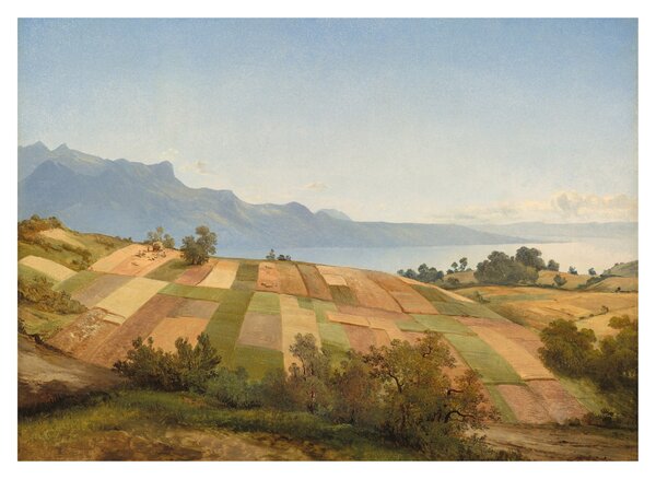 Tablou pe sticlă - Alexandre Calame, Swiss Landscape, reproducere (70x50 cm)