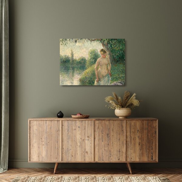 Tablou pe sticlă - Camille Pissarro, The Bather, reproducere (70x50 cm)