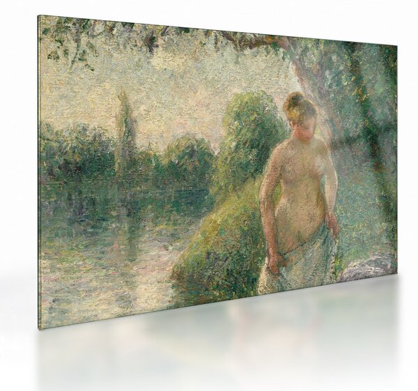 Tablou pe sticlă - Camille Pissarro, The Bather, reproducere (70x50 cm)