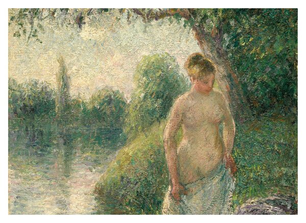 Tablou pe sticlă - Camille Pissarro, The Bather, reproducere (70x50 cm)