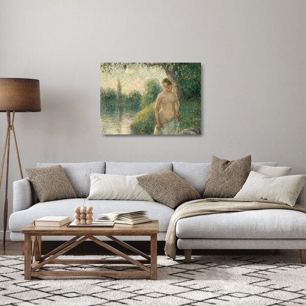 Tablou pe sticlă - Camille Pissarro, The Bather, reproducere (70x50 cm)