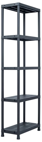 Raft de depozitare, negru, 60 x 30 x 180 cm, plastic, 125 kg