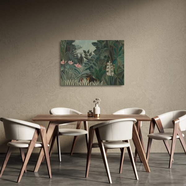 Tablou pe sticlă - Henri Rousseau, The Equatorial Jungle, reproducere (70x50 cm)
