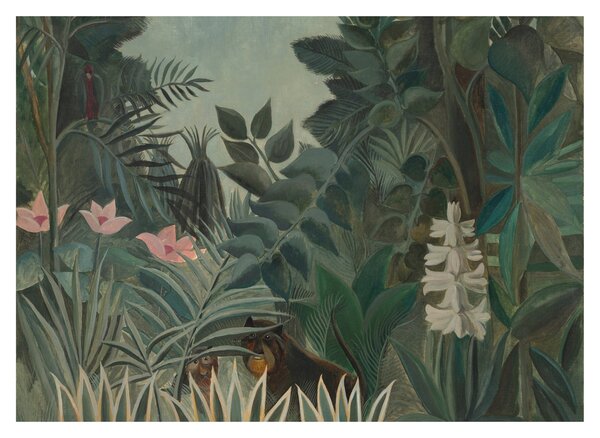 Tablou pe sticlă - Henri Rousseau, The Equatorial Jungle, reproducere (70x50 cm)