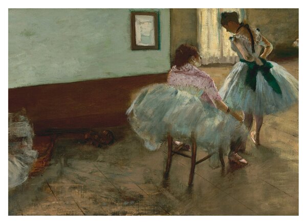 Tablou pe sticlă - Edgar Degas, The Dance Lesson, reproducere (70x50 cm)