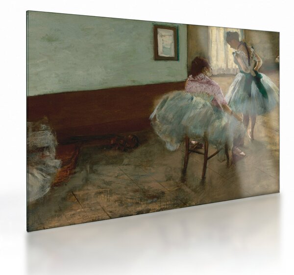 Tablou pe sticlă - Edgar Degas, The Dance Lesson, reproducere (70x50 cm)
