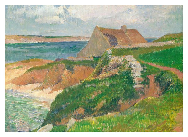 Tablou pe sticlă - Henri Moret, The Island of Raguenez, Brittany, reproducere (70x50 cm)
