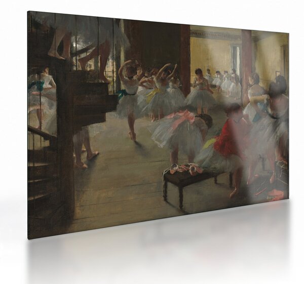 Tablou pe sticlă - Edgar Degas, The Dance Class, reproducere (70x50 cm)