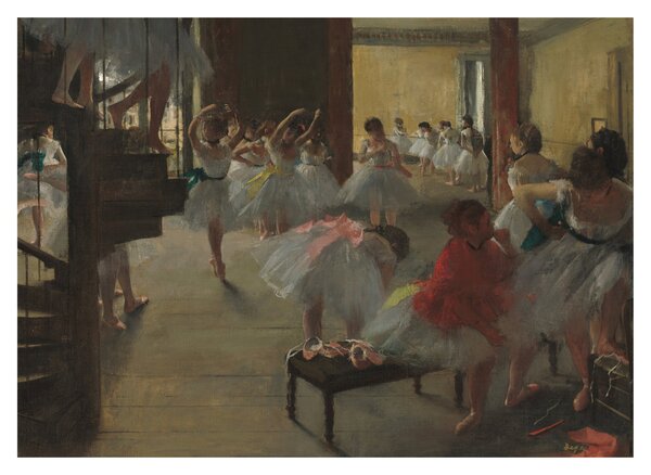 Tablou pe sticlă - Edgar Degas, The Dance Class, reproducere (70x50 cm)
