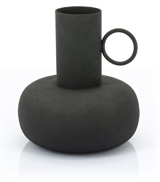 Vaza de ceramica Clopot mica neagra 23 cm