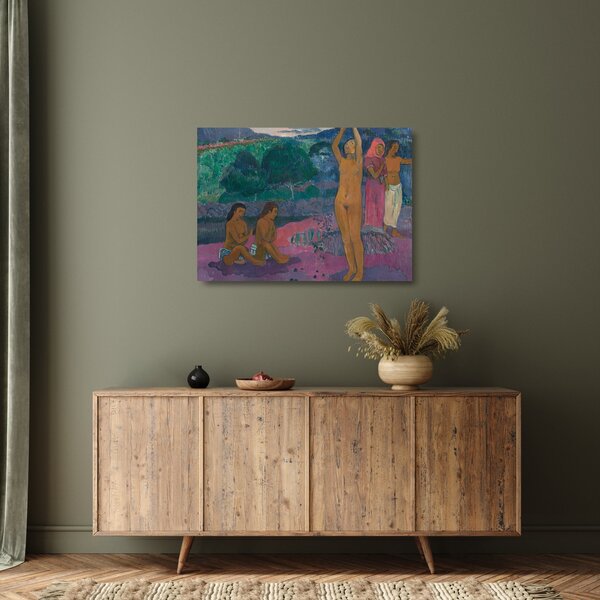 Tablou pe sticlă - Paul Gauguin, The Invocation, reproducere (70x50 cm)
