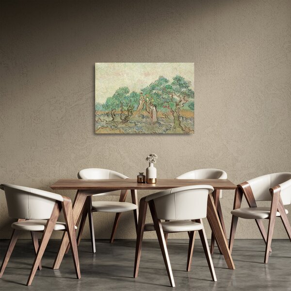 Tablou pe sticlă - Vincent van Gogh, The Olive Orchard, reproducere (70x50 cm)