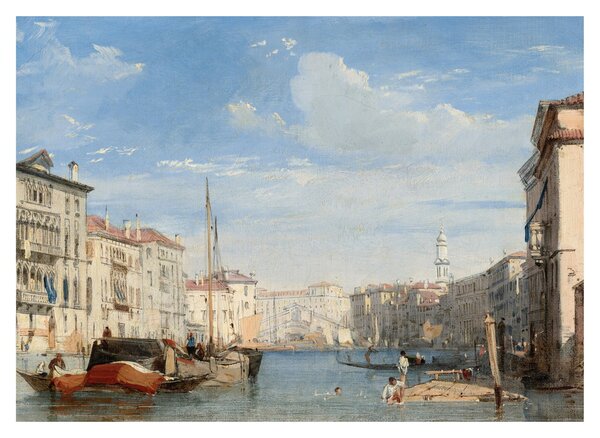 Tablou pe sticlă - Richard Parkes Bonington, The Grand Canal, reproducere (70x50 cm)