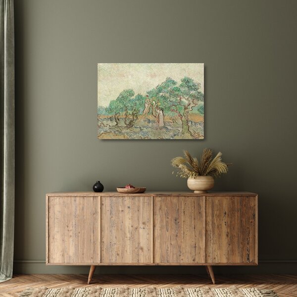 Tablou pe sticlă - Vincent van Gogh, The Olive Orchard, reproducere (70x50 cm)