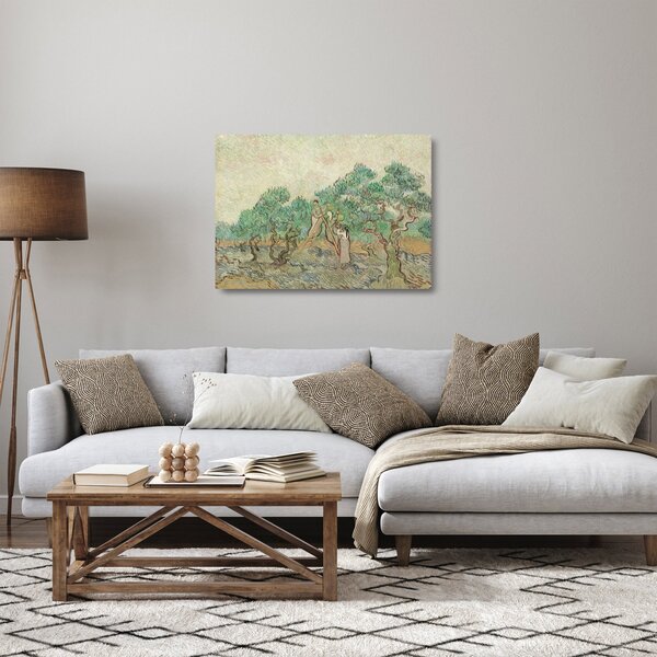 Tablou pe sticlă - Vincent van Gogh, The Olive Orchard, reproducere (70x50 cm)
