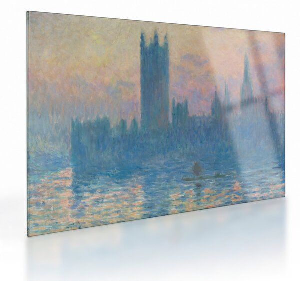 Tablou pe sticlă - Claude Monet, The Houses of Parliament, Sunset, reproducere (70x50 cm)