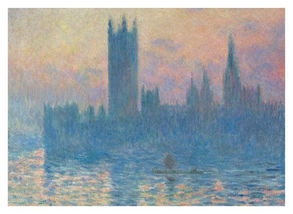 Tablou pe sticlă - Claude Monet, The Houses of Parliament, Sunset, reproducere (70x50 cm)