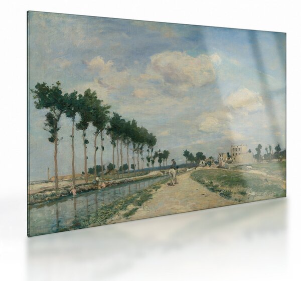 Tablou pe sticlă - Johan Barthold Jongkind, The Towpath, reproducere (70x50 cm)