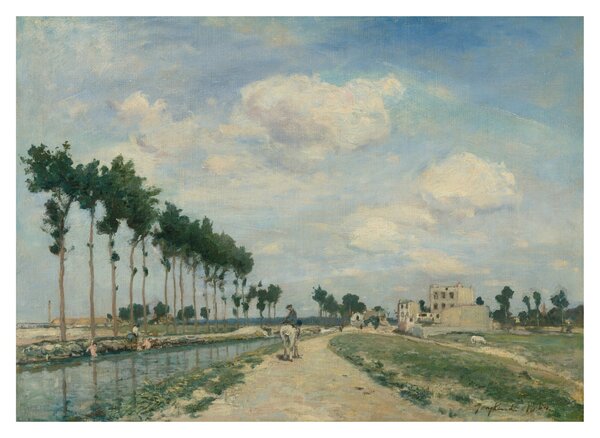 Tablou pe sticlă - Johan Barthold Jongkind, The Towpath, reproducere (70x50 cm)