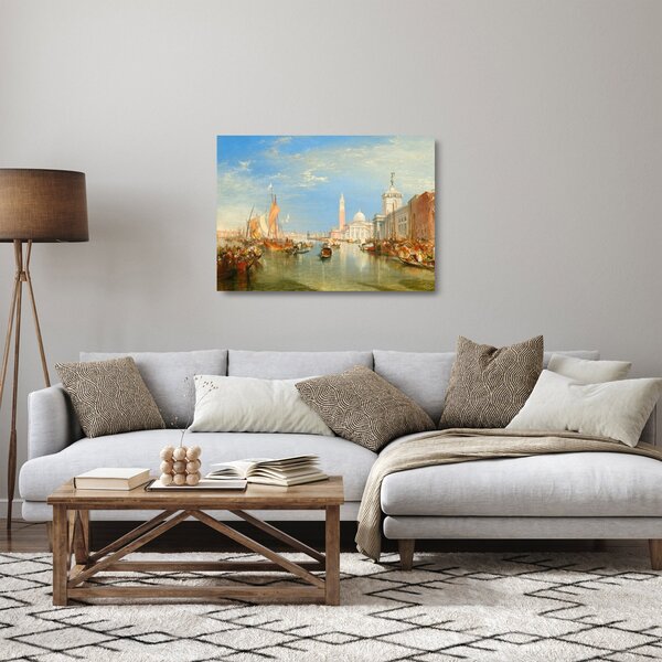 Tablou pe sticlă - Joseph Mallord William Turner, Venice the Dogana and San Giorgio Maggiore, reproducere (70x50 cm)