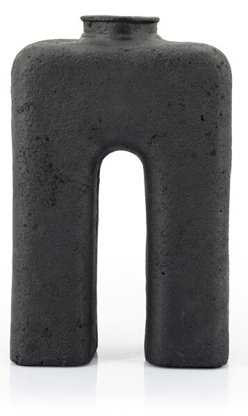 Vaza de ceramica Arca mare neagra 38 cm