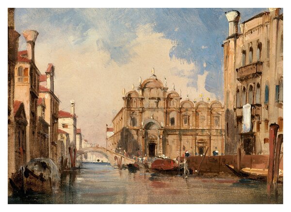 Tablou pe sticlă - Jules-Romain Joyant, The Scuola di San Marco, Venice, reproducere (70x50 cm)