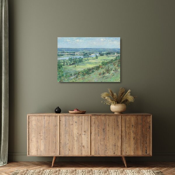 Tablou pe sticlă - Theodore Robinson, The Valley of the Seine, From the Hills of Giverny, reproducere (70x50 cm)