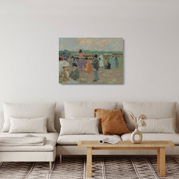 Tablou pe sticlă - Jean-Louis Forain, The Races at Longchamp, reproducere (70x50 cm)
