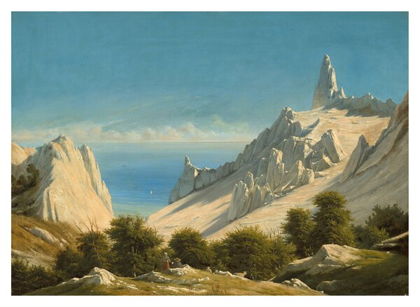 Tablou pe sticlă - Georg Emil Libert, View of Sommerspiret, the Cliffs of Møn, reproducere (70x50 cm)
