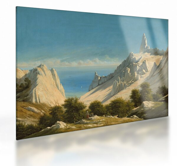 Tablou pe sticlă - Georg Emil Libert, View of Sommerspiret, the Cliffs of Møn, reproducere (70x50 cm)