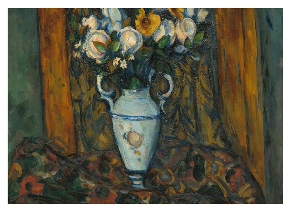 Tablou pe sticlă - Paul Cézanne, Vase of Flowers, reproducere (70x50 cm)