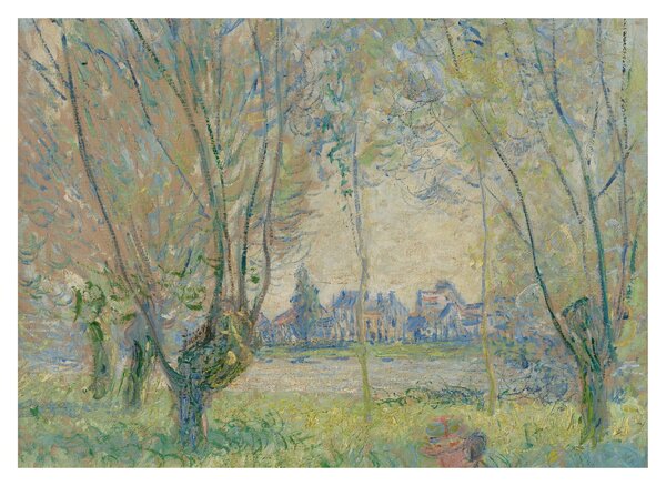 Tablou pe sticlă - Claude Monet, Woman Seated under the Willows, reproducere (70x50 cm)