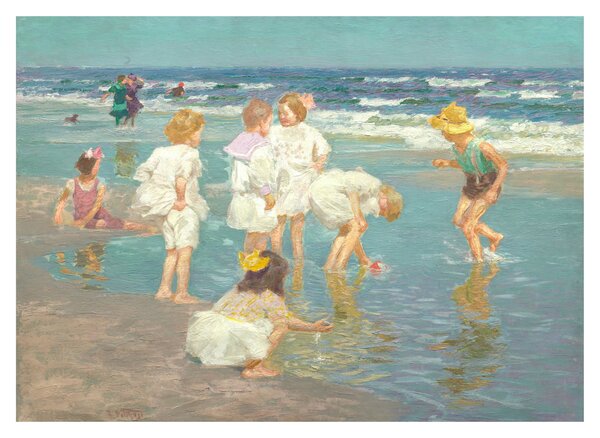 Tablou pe sticlă - Edward Henry Potthast, A Holiday, reproducere (70x50 cm)