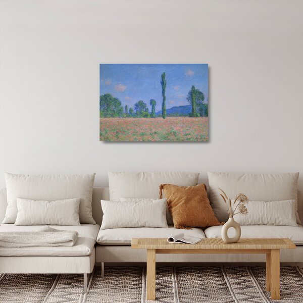 Tablou pe sticlă - Claude Monet, Poppy Field (Giverny), reproducere (70x50 cm)
