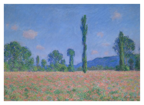 Tablou pe sticlă - Claude Monet, Poppy Field (Giverny), reproducere (70x50 cm)
