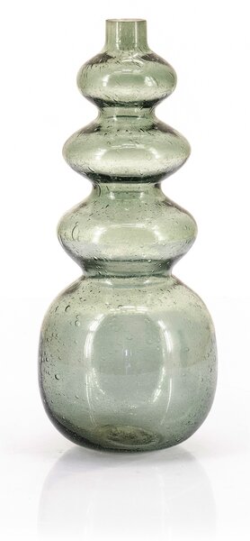 Vaza de sticla reciclata Viva medie verde 35,5 cm