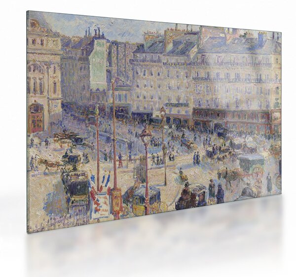 Tablou pe sticlă - Camille Pissarro, The Place du Havre, reproducere (70x50 cm)